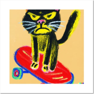 cat skate Posters and Art